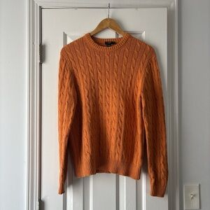 Orange J Crew Cable Knit Sweater